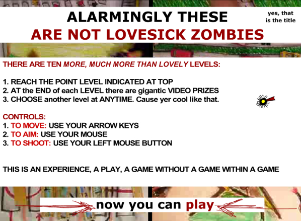 A black void with colorful lines and a text that reads 'Uncontrollable Semantics'
                                        and instructions on how to play.